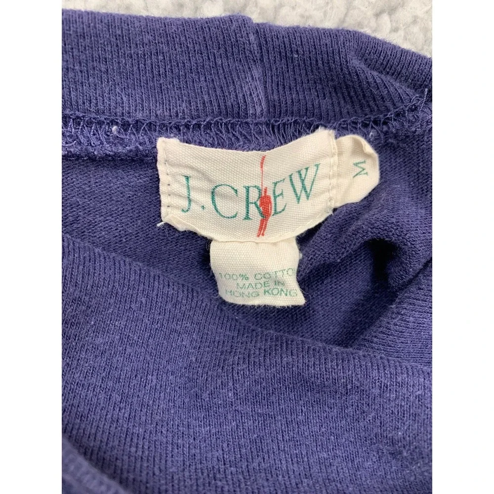 J. Crew Mock Neck Shirt Mens M Navy Blue Long Sleeve‎ Cotton Vintage Y2K